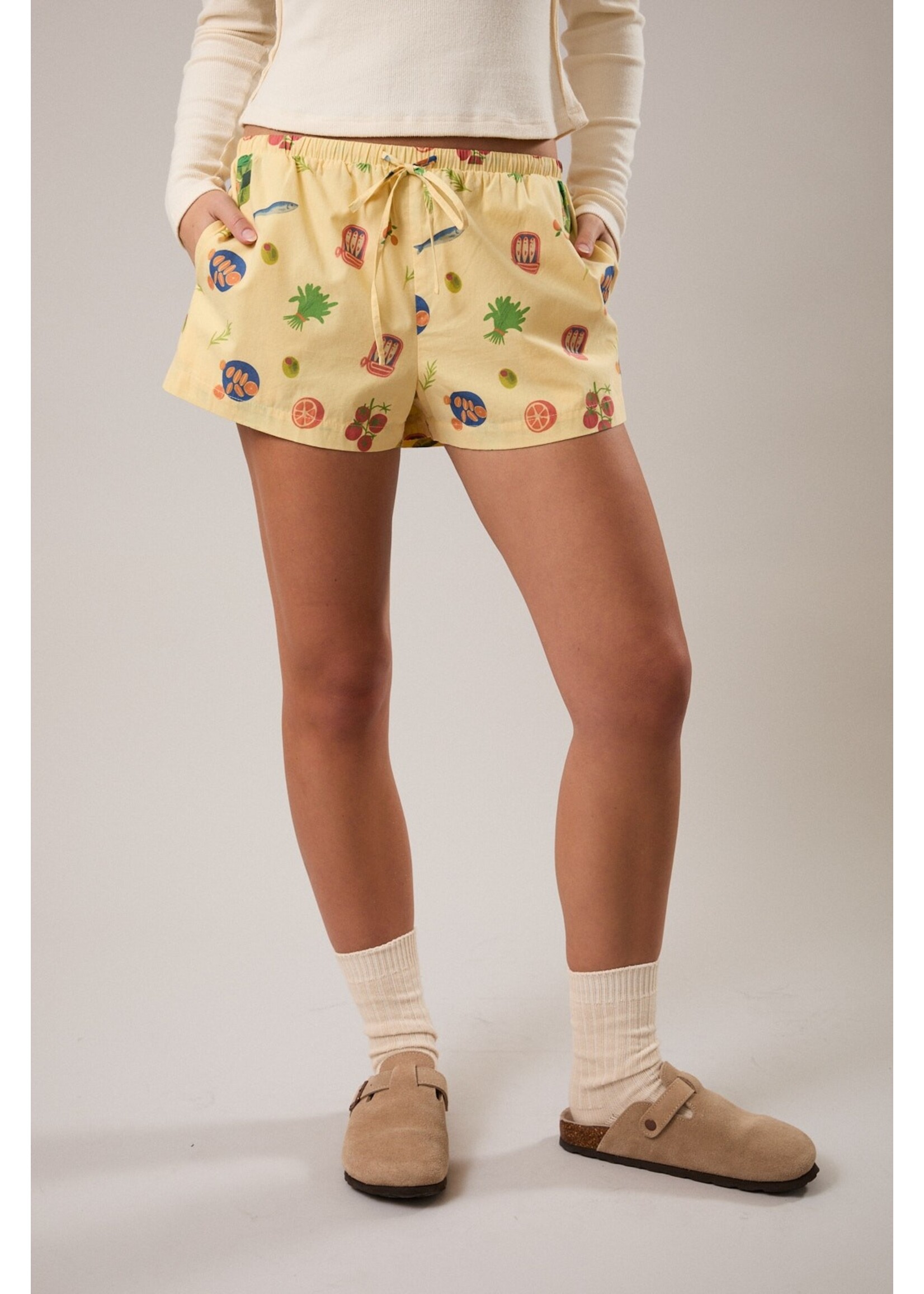 Le Lis Mid Rise Spaghetti Strap Pajama Shorts -  IP6258