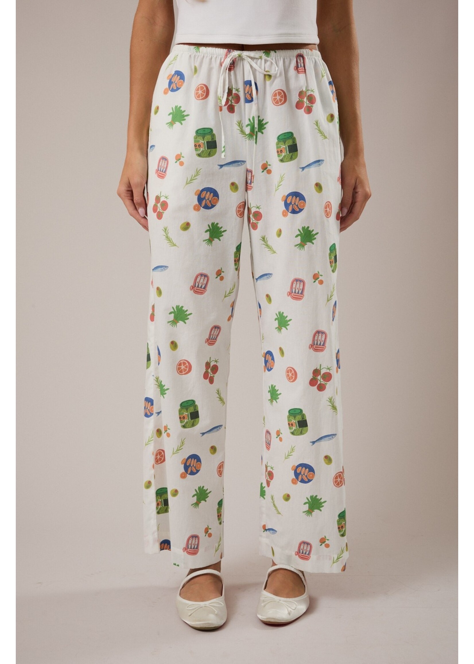 Le Lis Mid Rise Wide Leg Pajama Pants - IP6259
