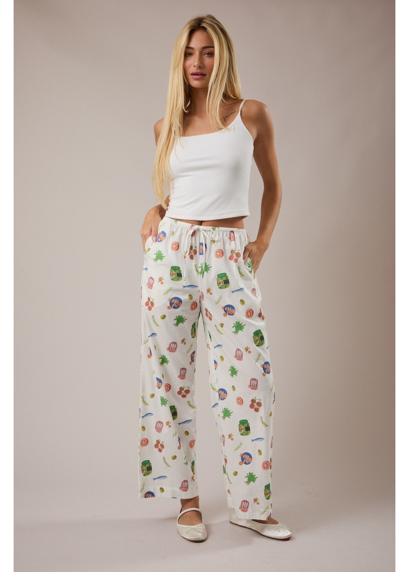 Le Lis Mid Rise Wide Leg Pajama Pants - IP6259