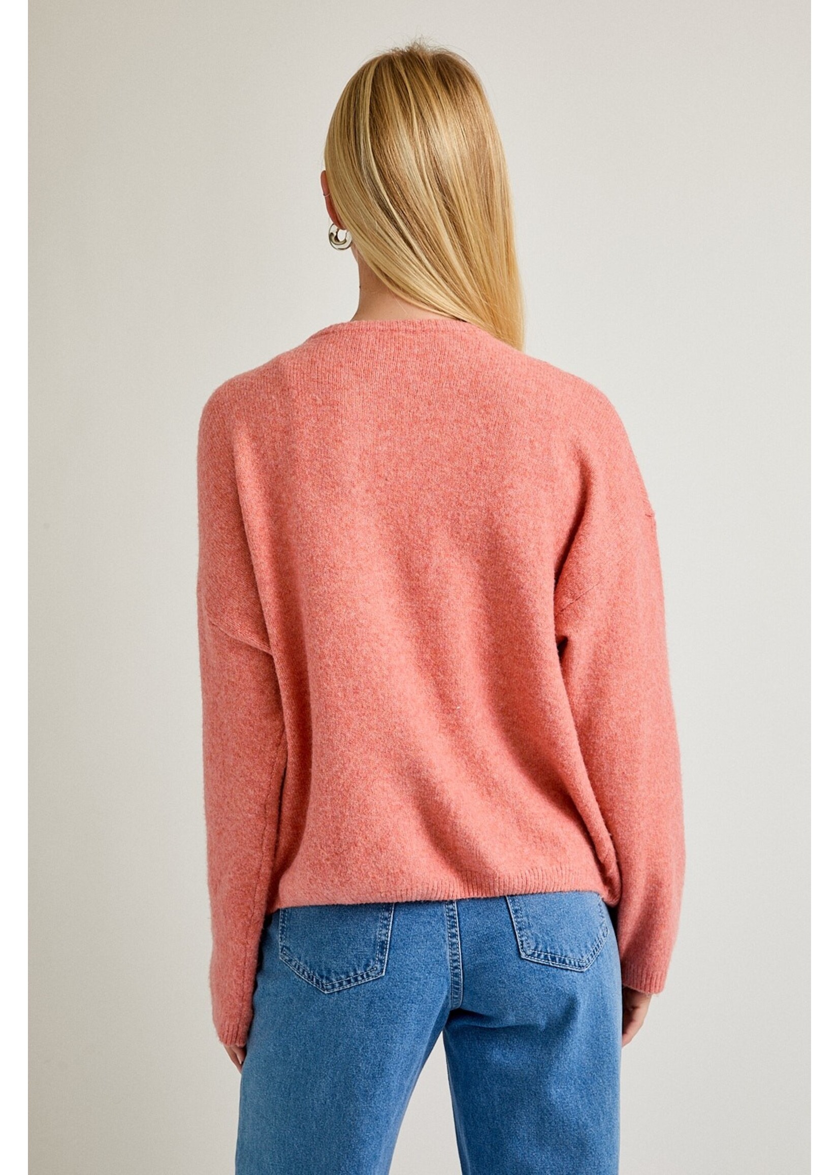 Le Lis Long Sleeve Crew Neck Sweater Cardigan - IWJ5904