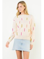 THML Multi Color Embroidered Knit Sweater - WK0582