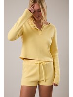 Le Lis Waffle Knit Top with Low Waist Micro Short Set - PTP6942