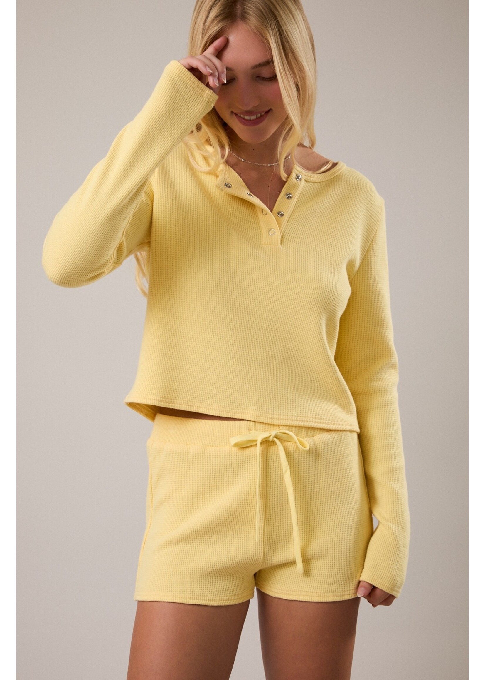 Le Lis Waffle Knit Top with Low Waist Micro Short Set - PTP6942