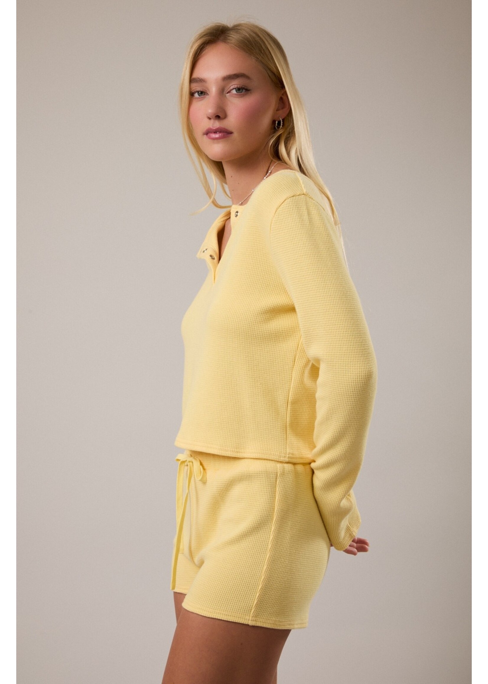 Le Lis Waffle Knit Top with Low Waist Micro Short Set - PTP6942