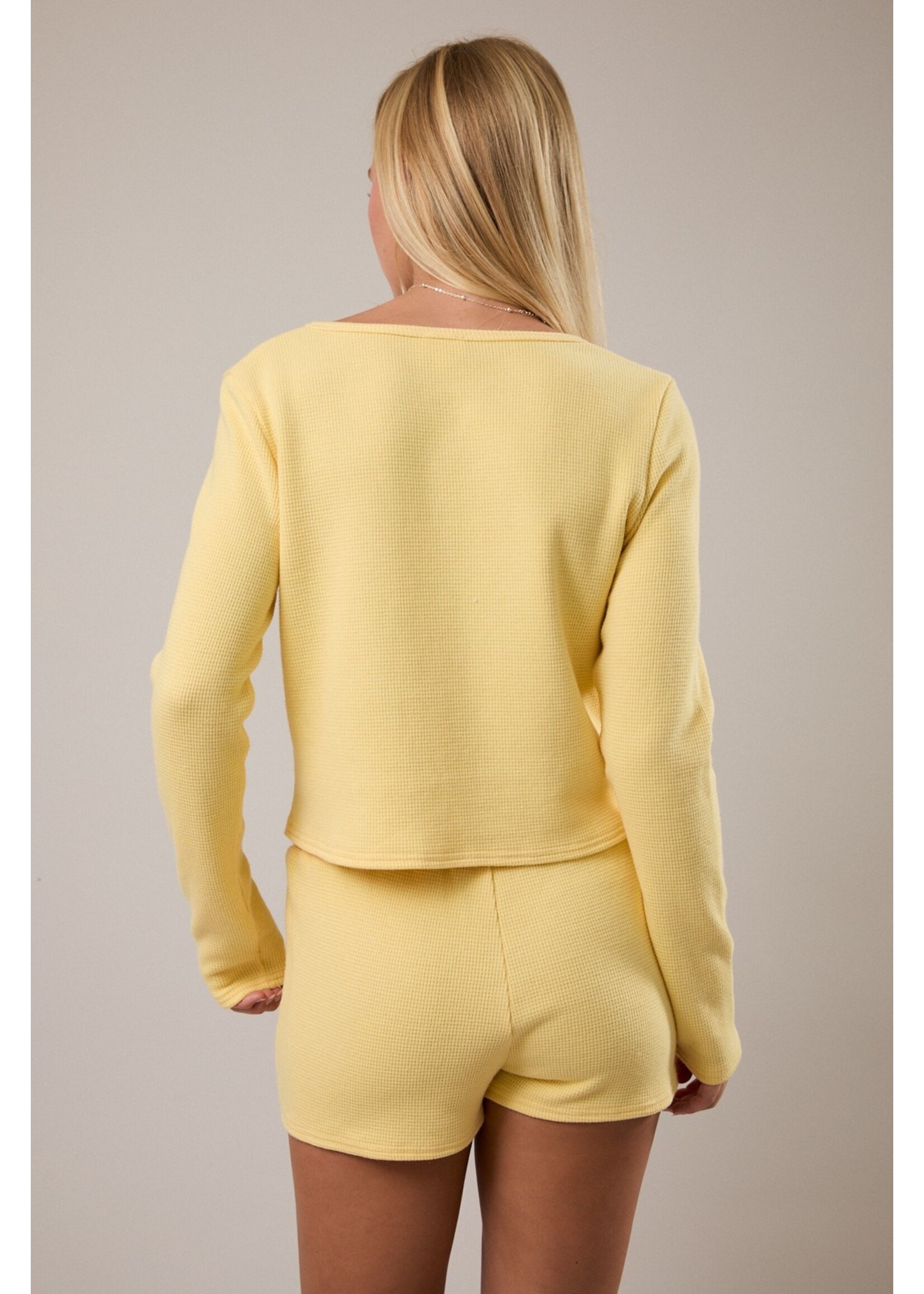 Le Lis Waffle Knit Top with Low Waist Micro Short Set - PTP6942