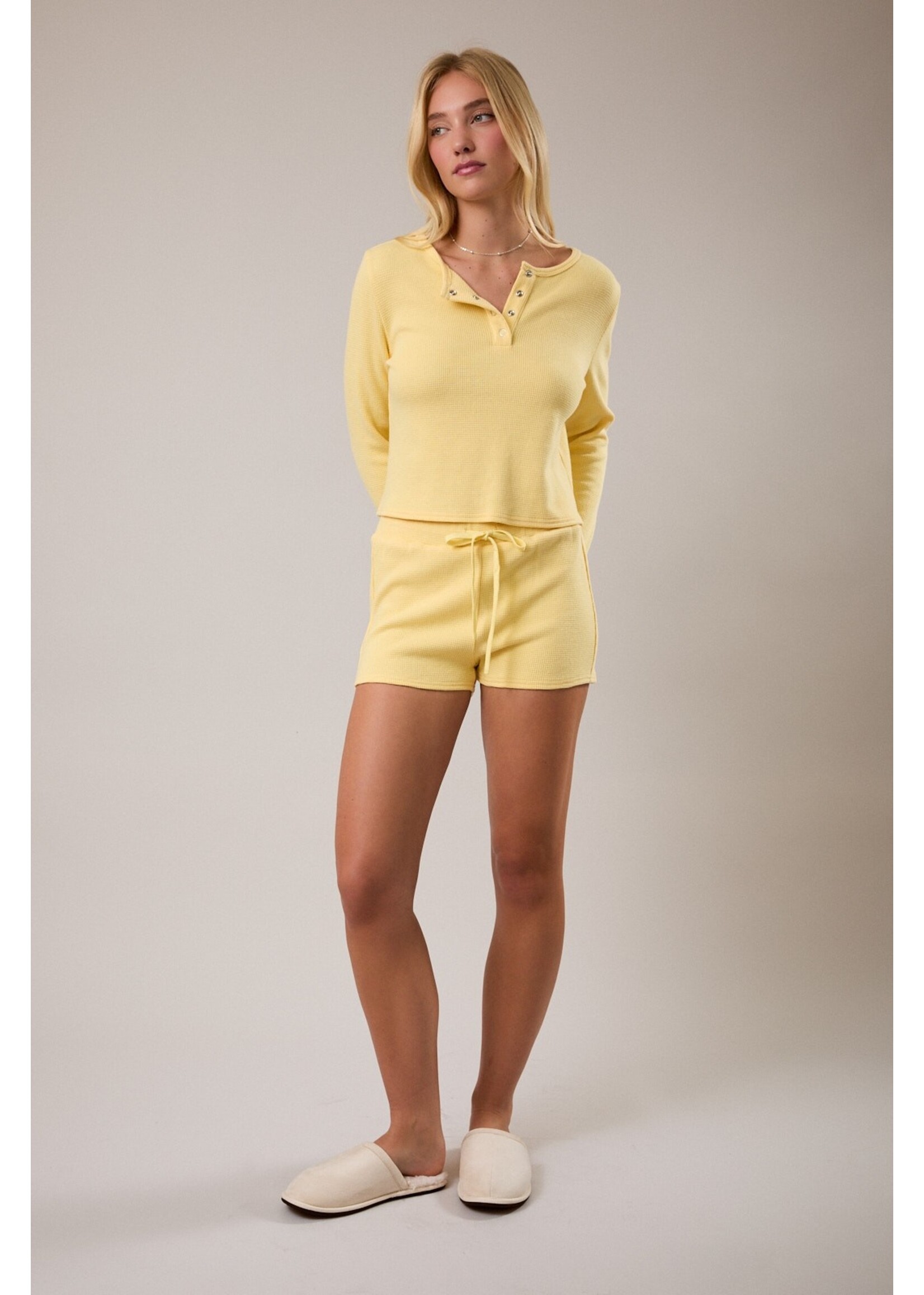 Le Lis Waffle Knit Top with Low Waist Micro Short Set - PTP6942