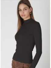 Wide Ribbed Mock Neck LS Top - NS8424 - Meo's Suite