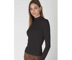 Wide Ribbed Mock Neck LS Top - NS8424 - Meo's Suite
