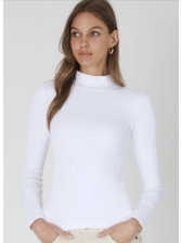 Wide Ribbed Mock Neck LS Top - NS8424 - Meo's Suite