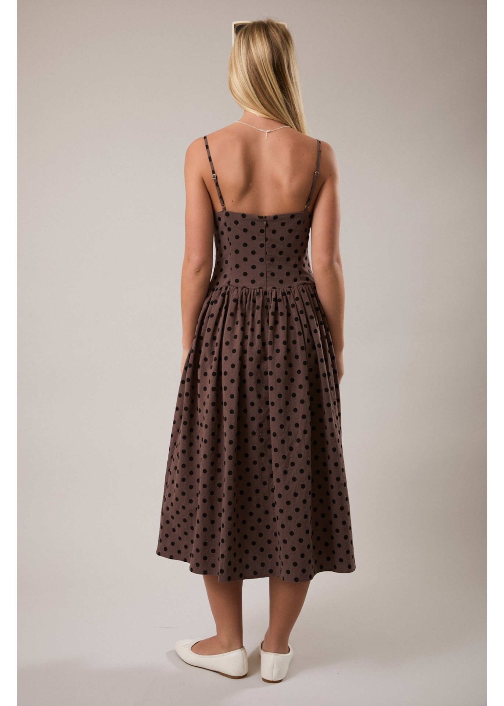 Le Lis Spaghetti Strap Drop Waist Midi Dress - ID6317