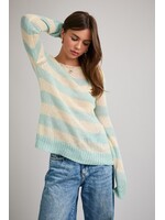 Le Lis Long Sleeve Stripe Knit Sweater Top - PWT6920