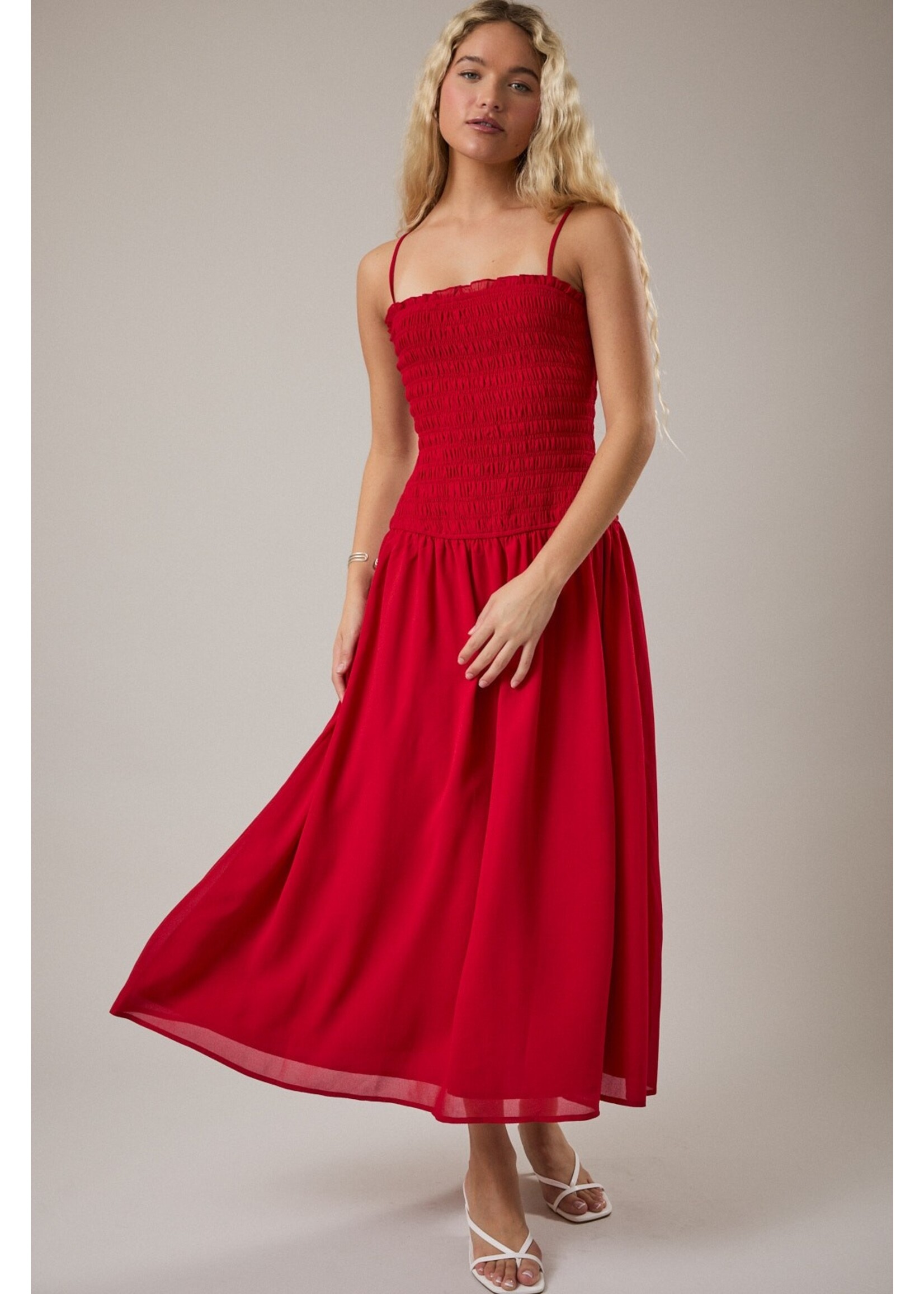 Le Lis Smocking Bodice Low Waist Maxi Dress - SD3484