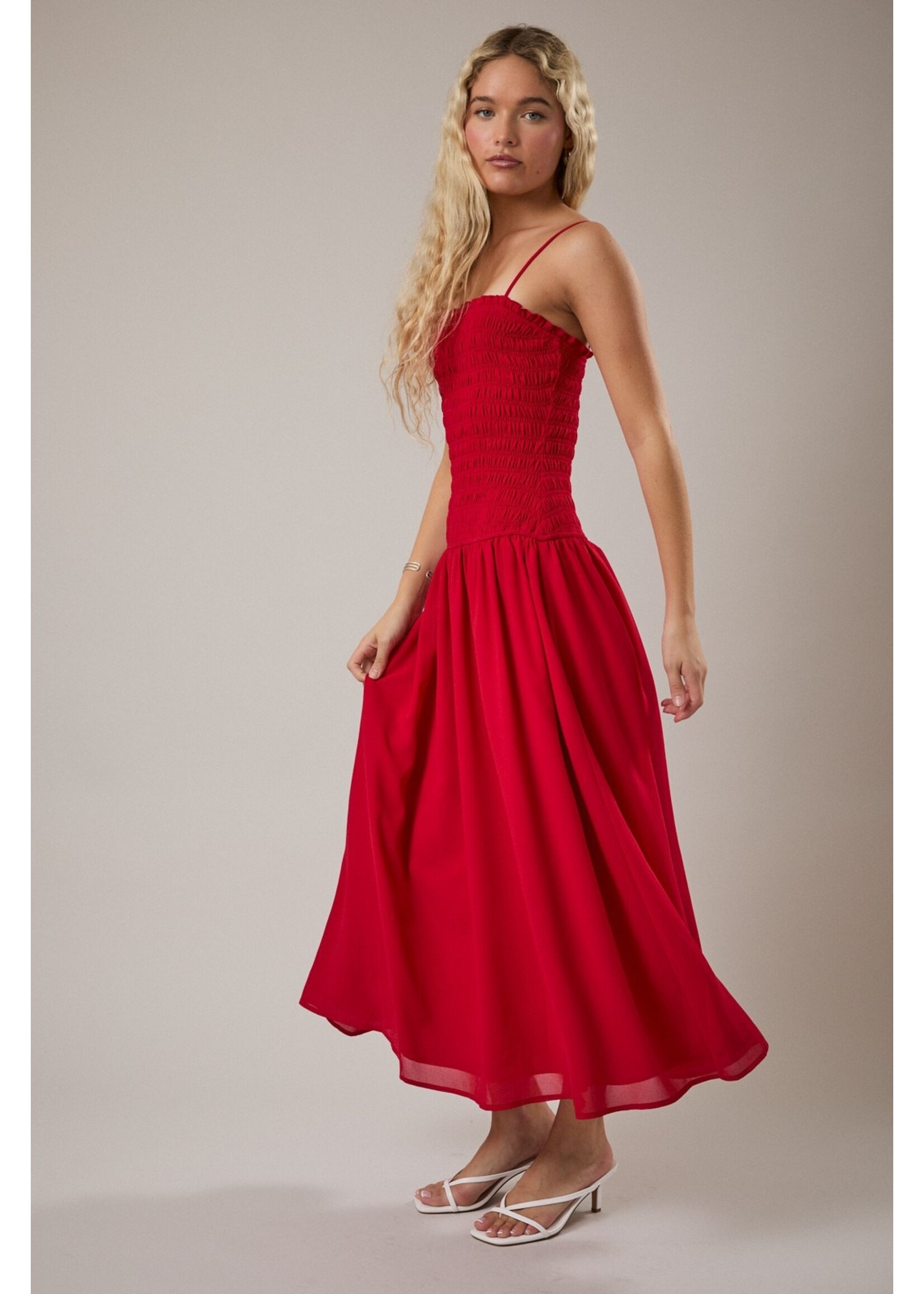 Le Lis Smocking Bodice Low Waist Maxi Dress - SD3484