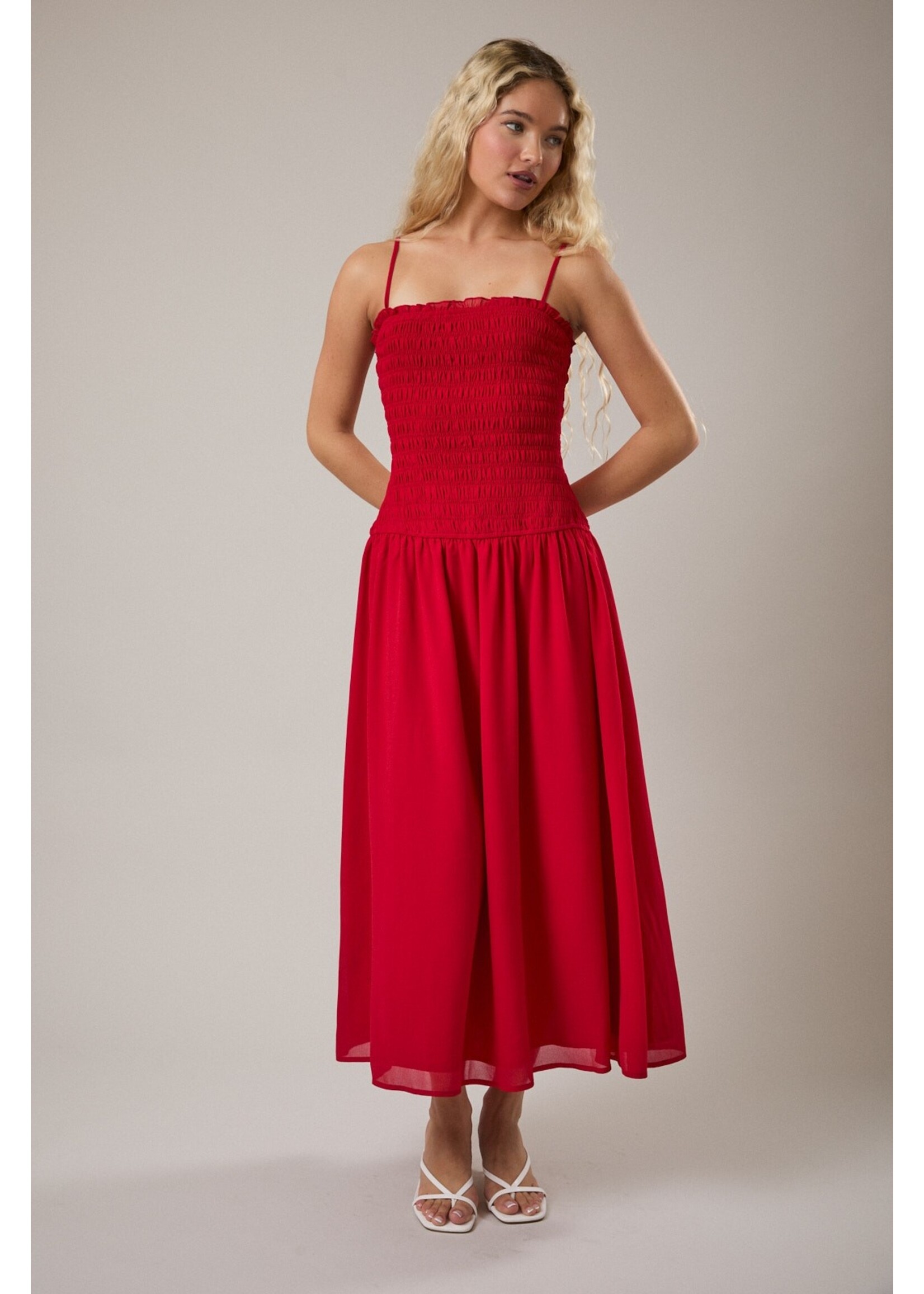 Le Lis Smocking Bodice Low Waist Maxi Dress - SD3484