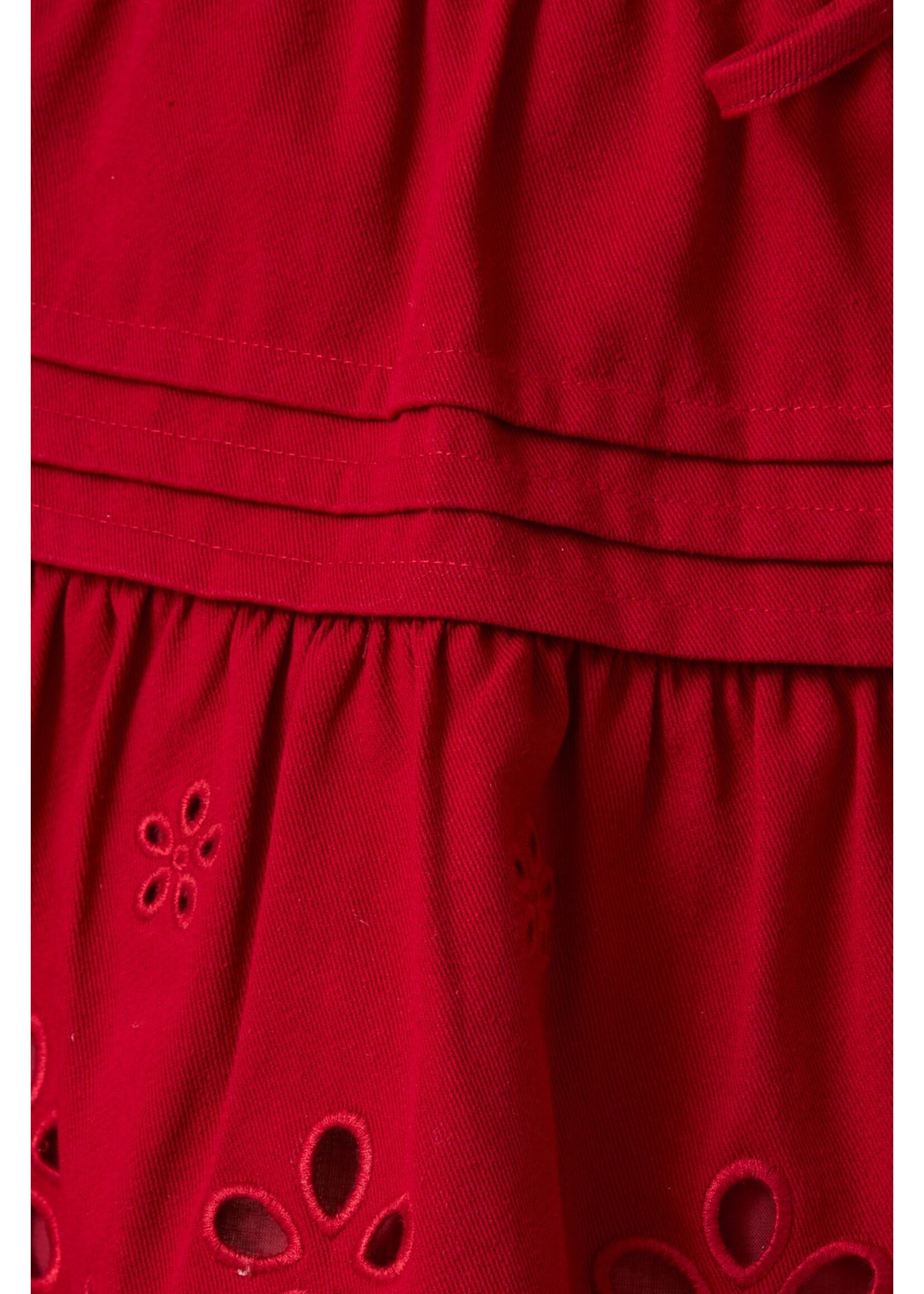 Le Lis Eyelet Embroidered Scallop Flare Mini Skirt - SS3432