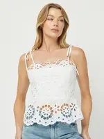 needii Embroidered Cotton Eyelet Peplum Top - 1870NT