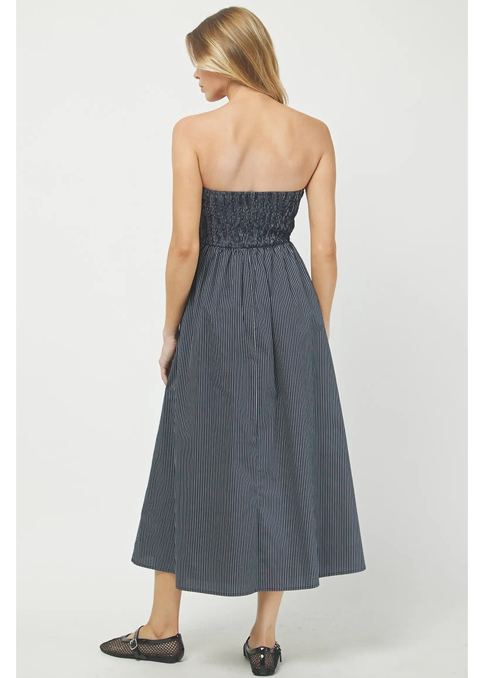 needii Tube Striped Maxi Dress Featuring Bk Smocking - 1212ND