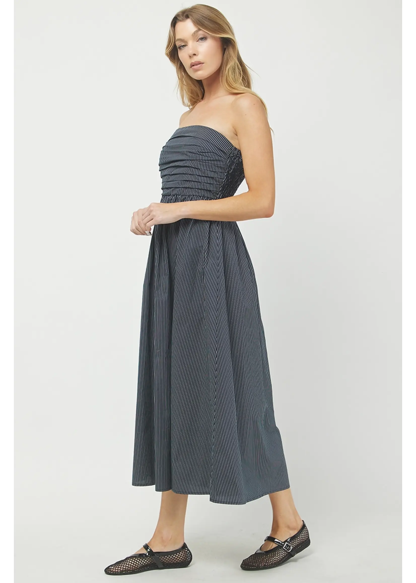 needii Tube Striped Maxi Dress Featuring Bk Smocking - 1212ND