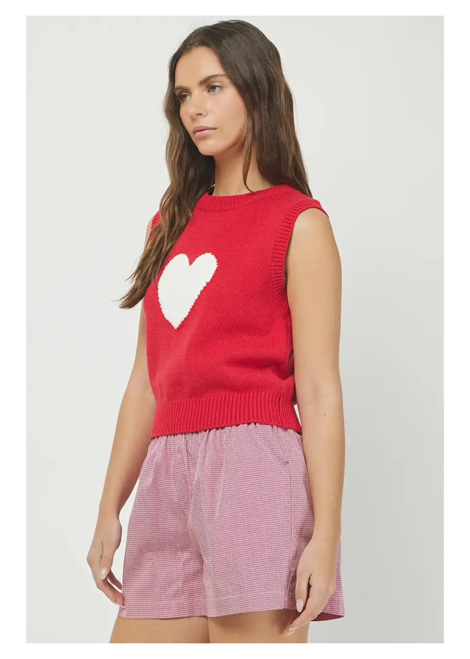 needii Heart Embroidered Sweater Vest - 1938NT