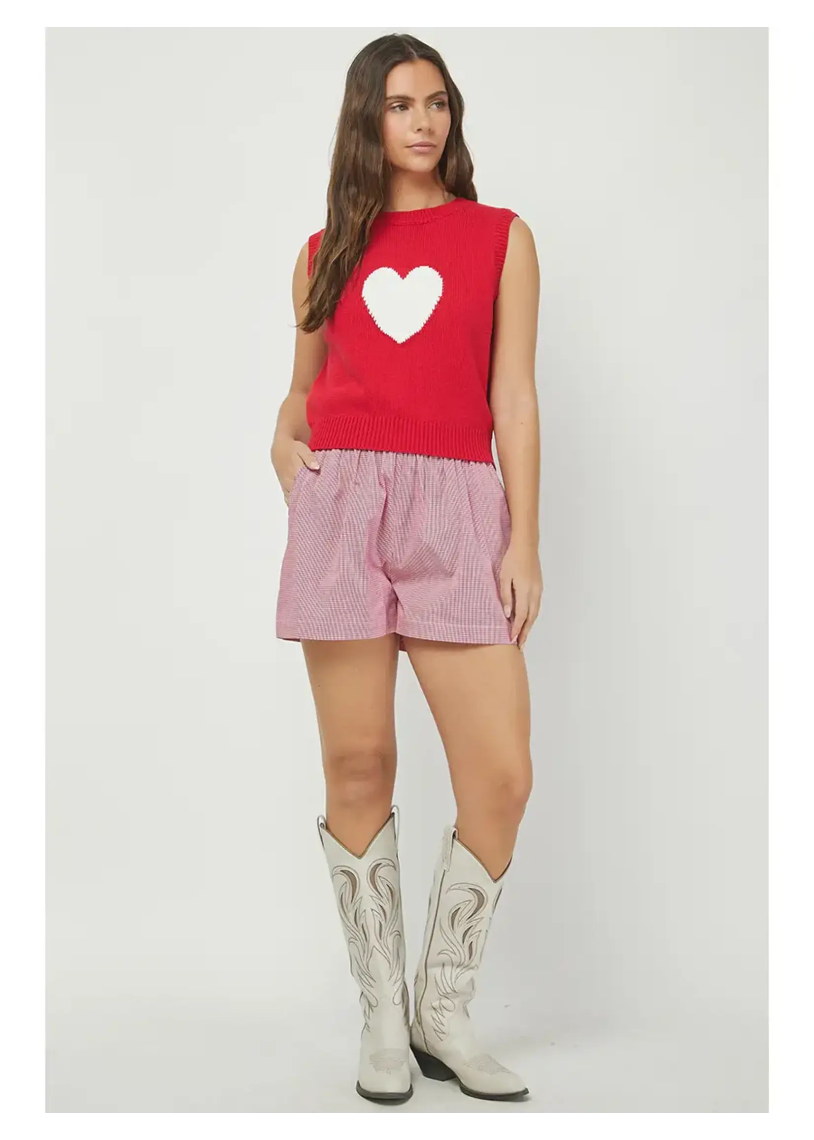 needii Heart Embroidered Sweater Vest - 1938NT