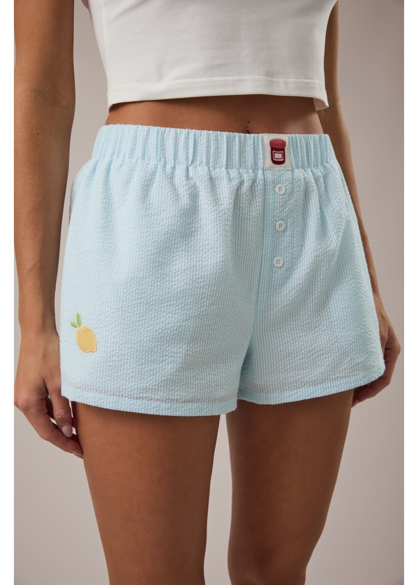 Le Lis Mid-Rise Embo Detail Shorts - IP6286-1