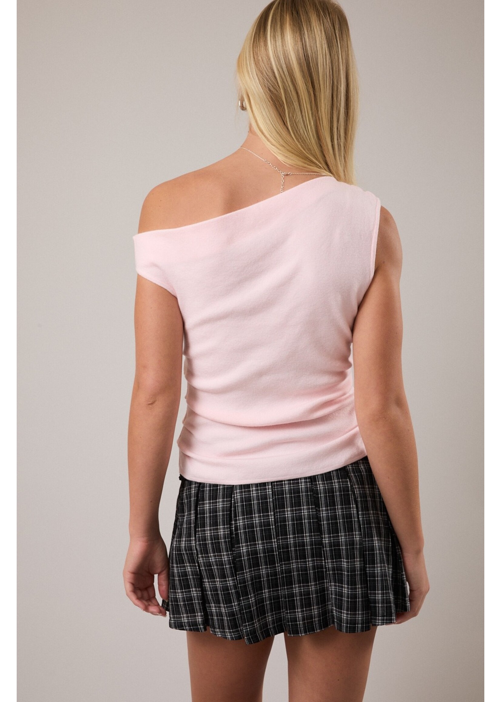 Le Lis Asymmetrical Neck Sweater Top - SWT2214