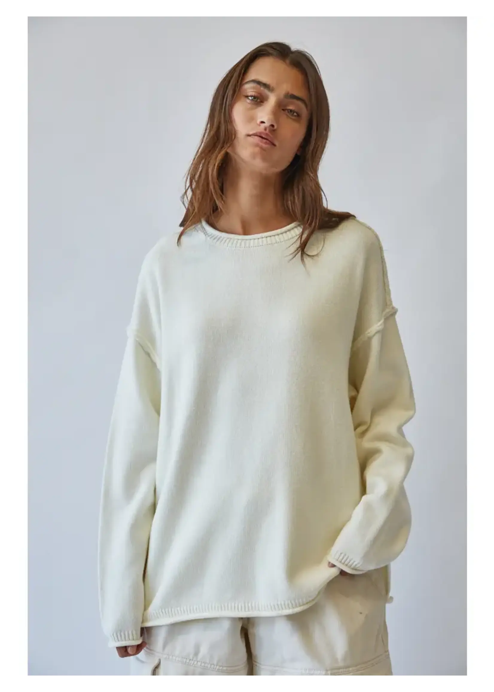 Creaman Inside Out Roll Neck Pullover Sweater - JSW2828