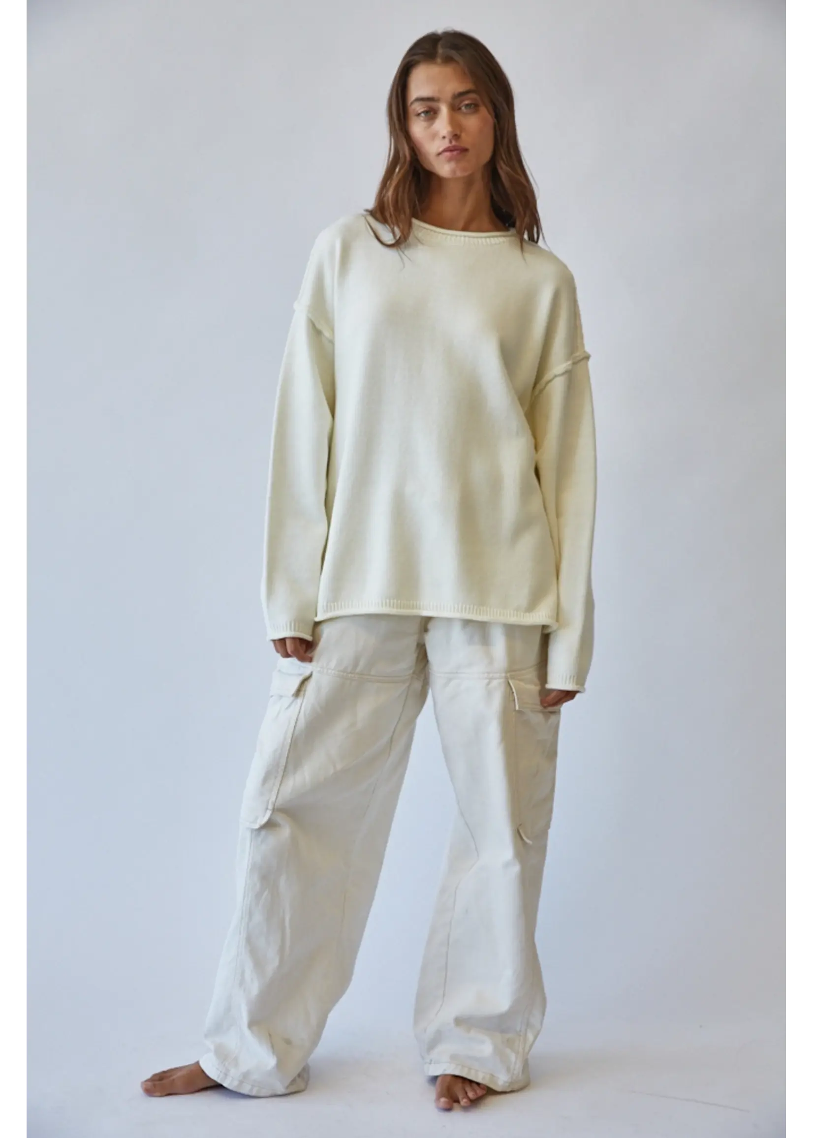 Creaman Inside Out Roll Neck Pullover Sweater - JSW2828