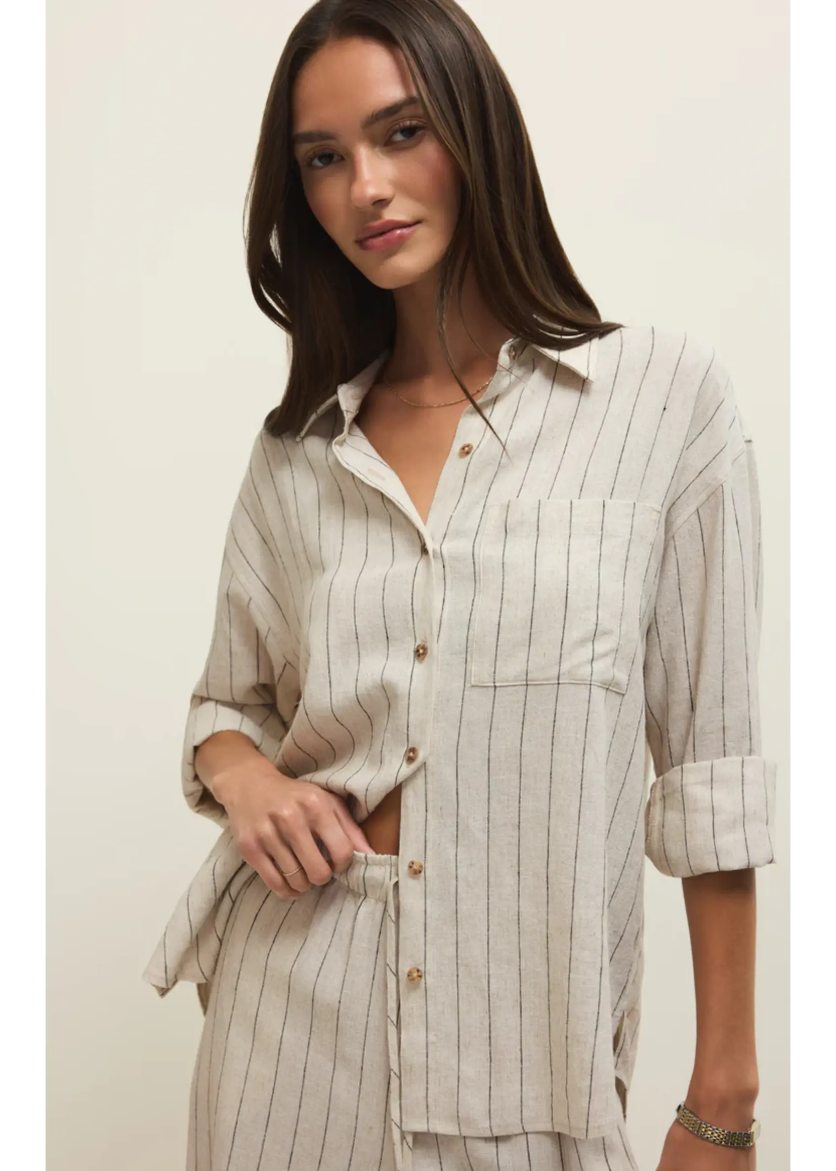 Z Supply Alfie Striped Button Up Top - ZT261985