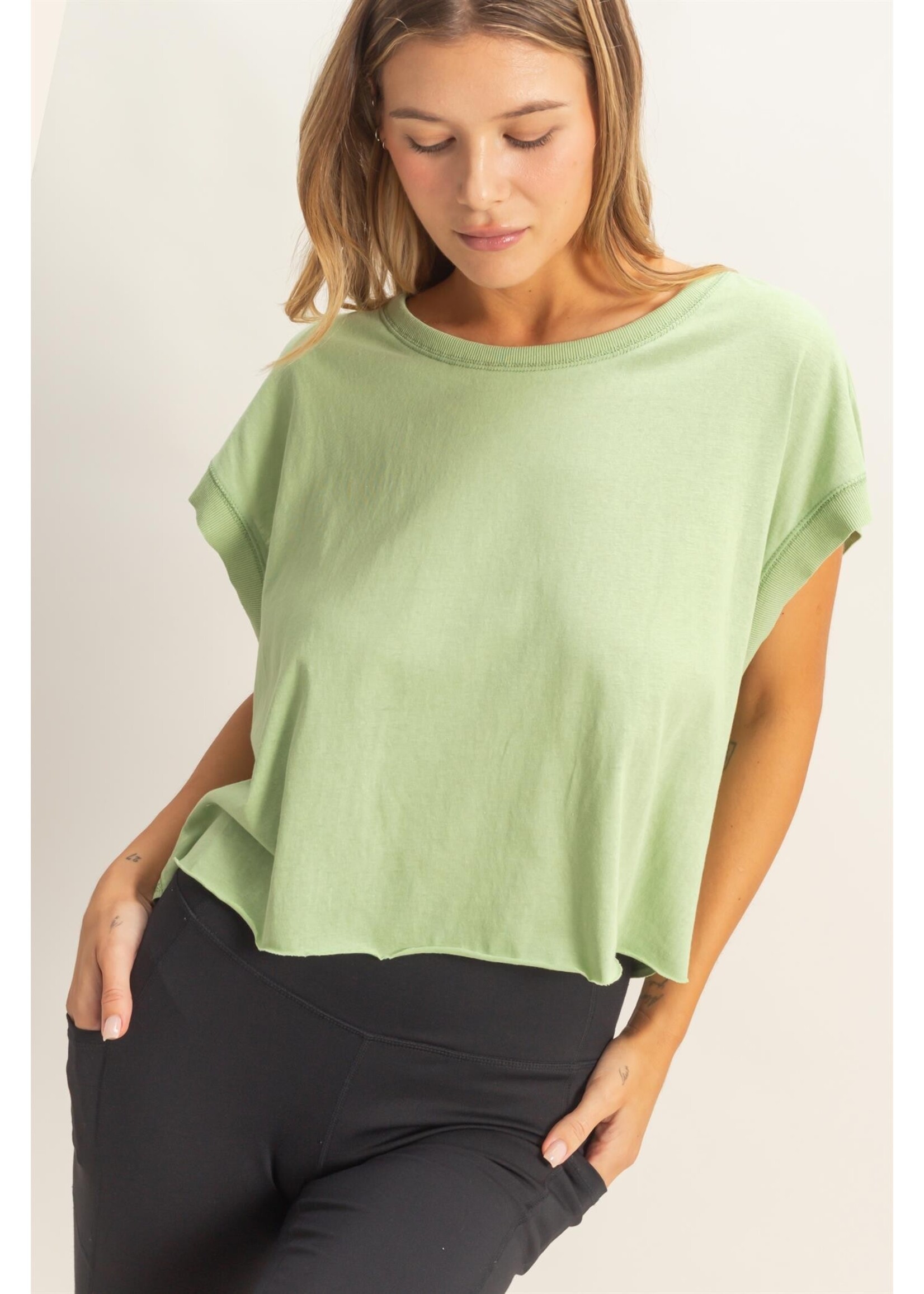 HYFVE Boxy Crew Neck Top - HF26C288-D