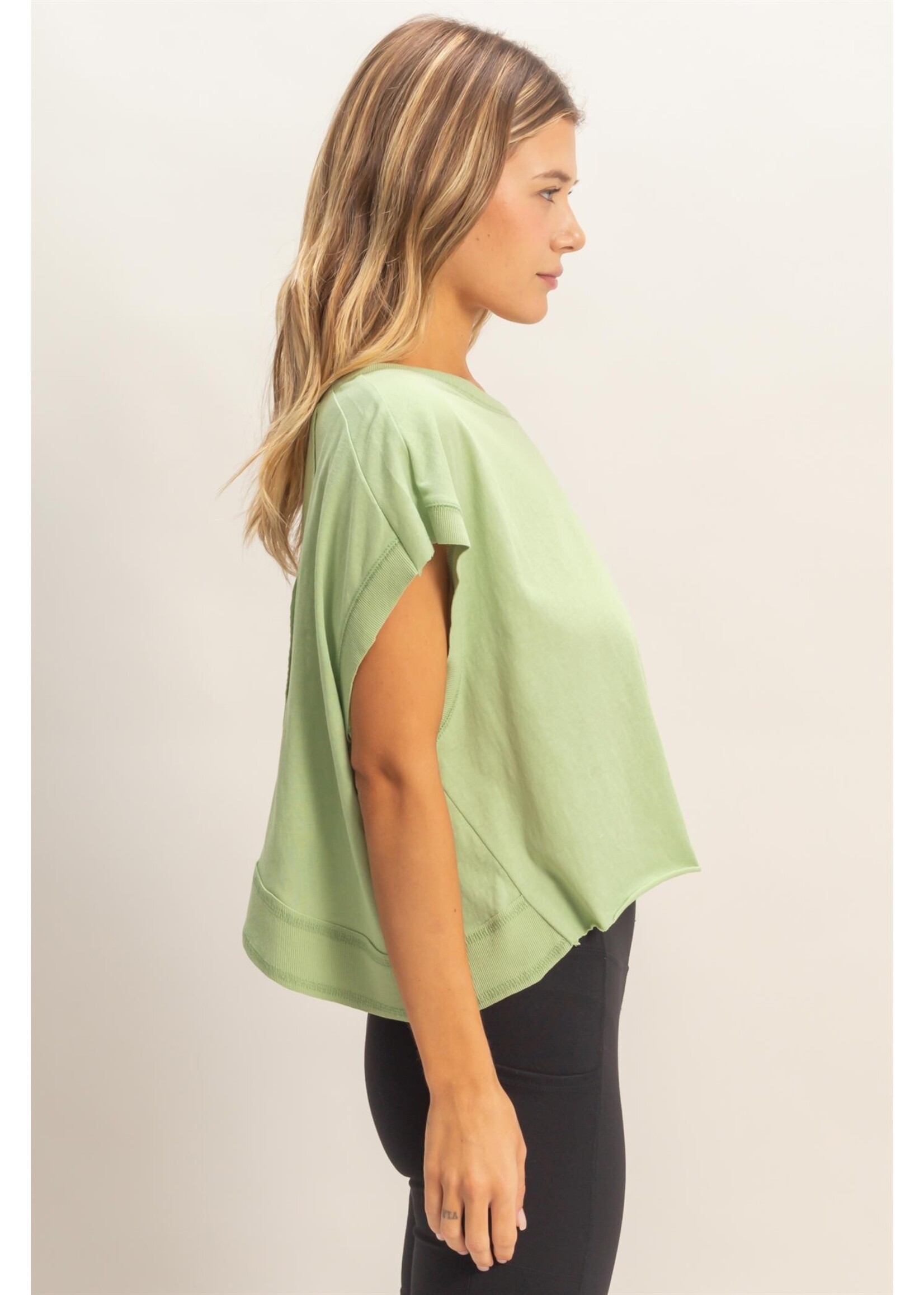 HYFVE Boxy Crew Neck Top - HF26C288-D