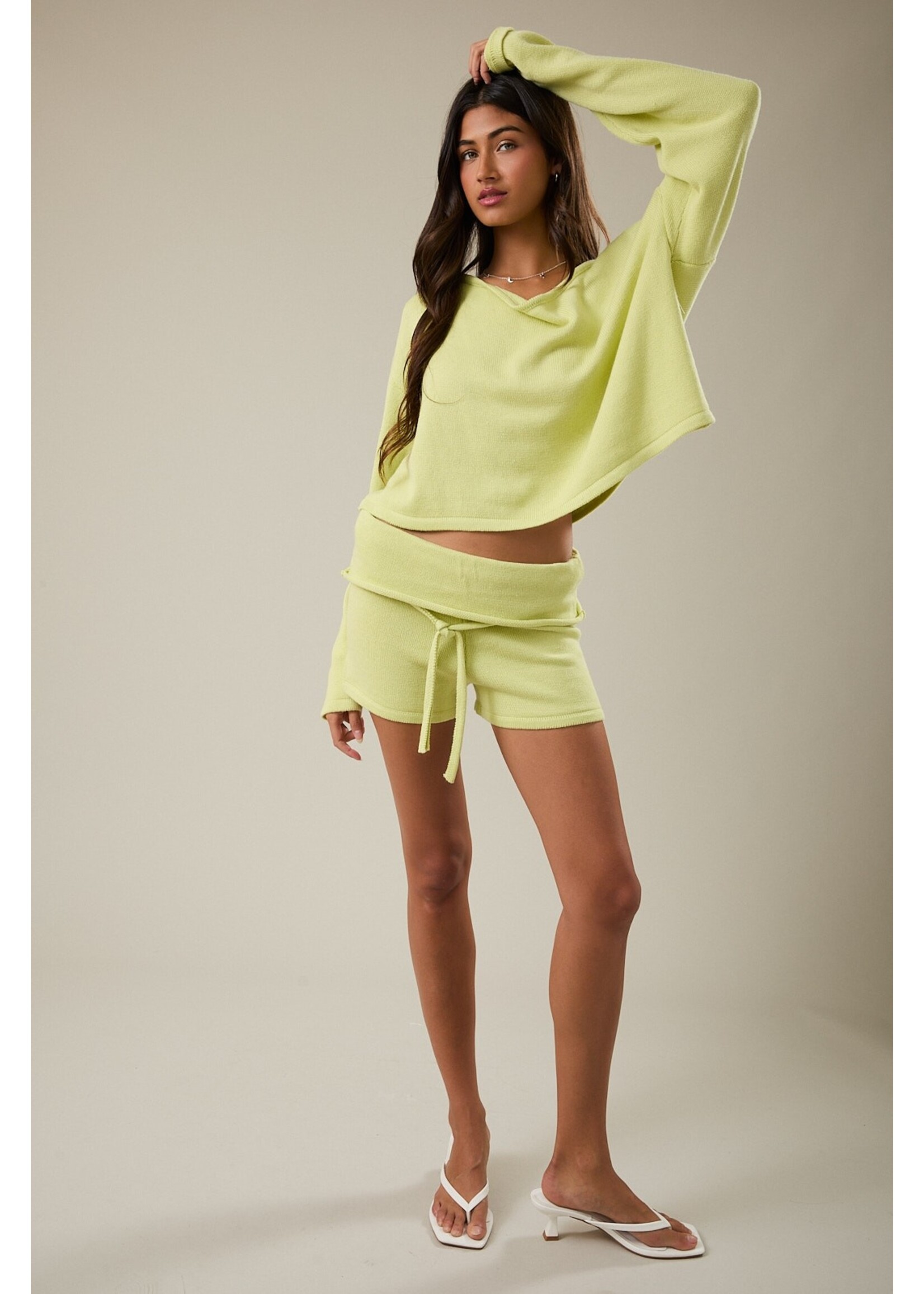 Le Lis Low Rise Fold Detail with Tie Front Shorts - BWP1461