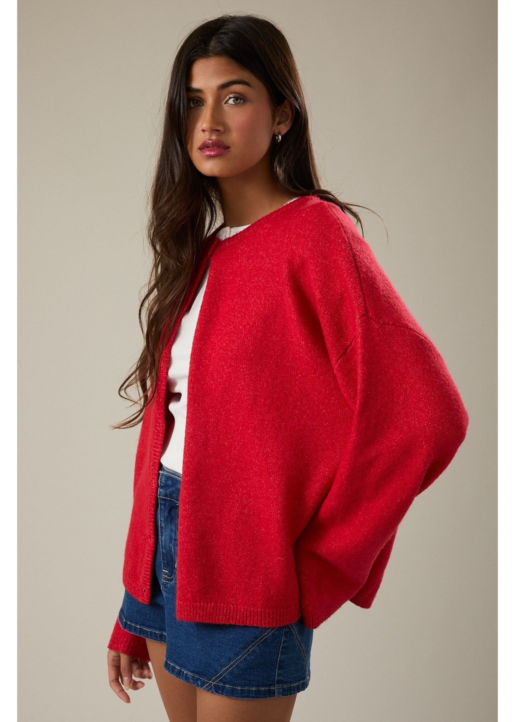 Le Lis Long Sleeve Crew Neck Cardigan - IWJ5904