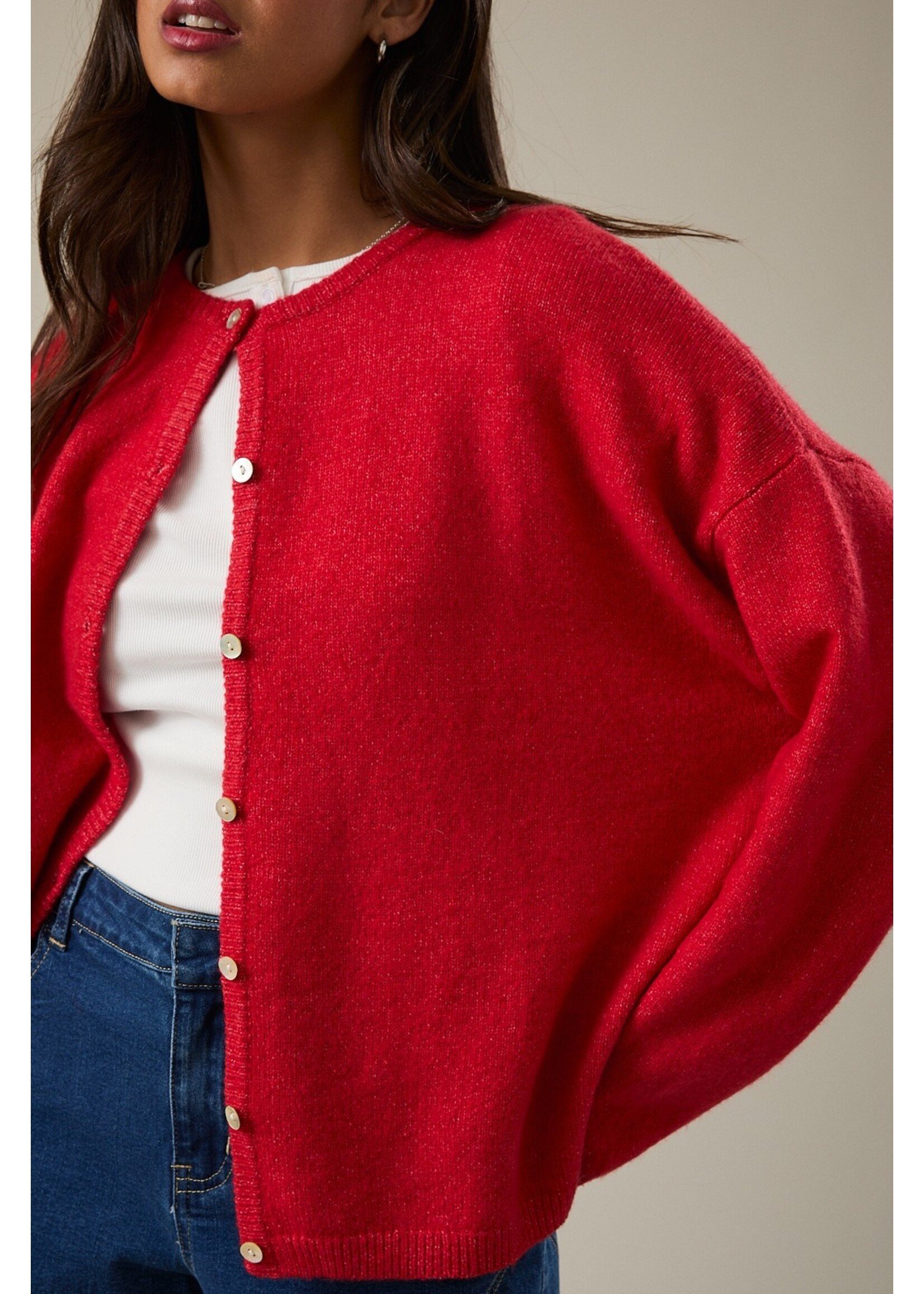 Le Lis Long Sleeve Crew Neck Cardigan - IWJ5904