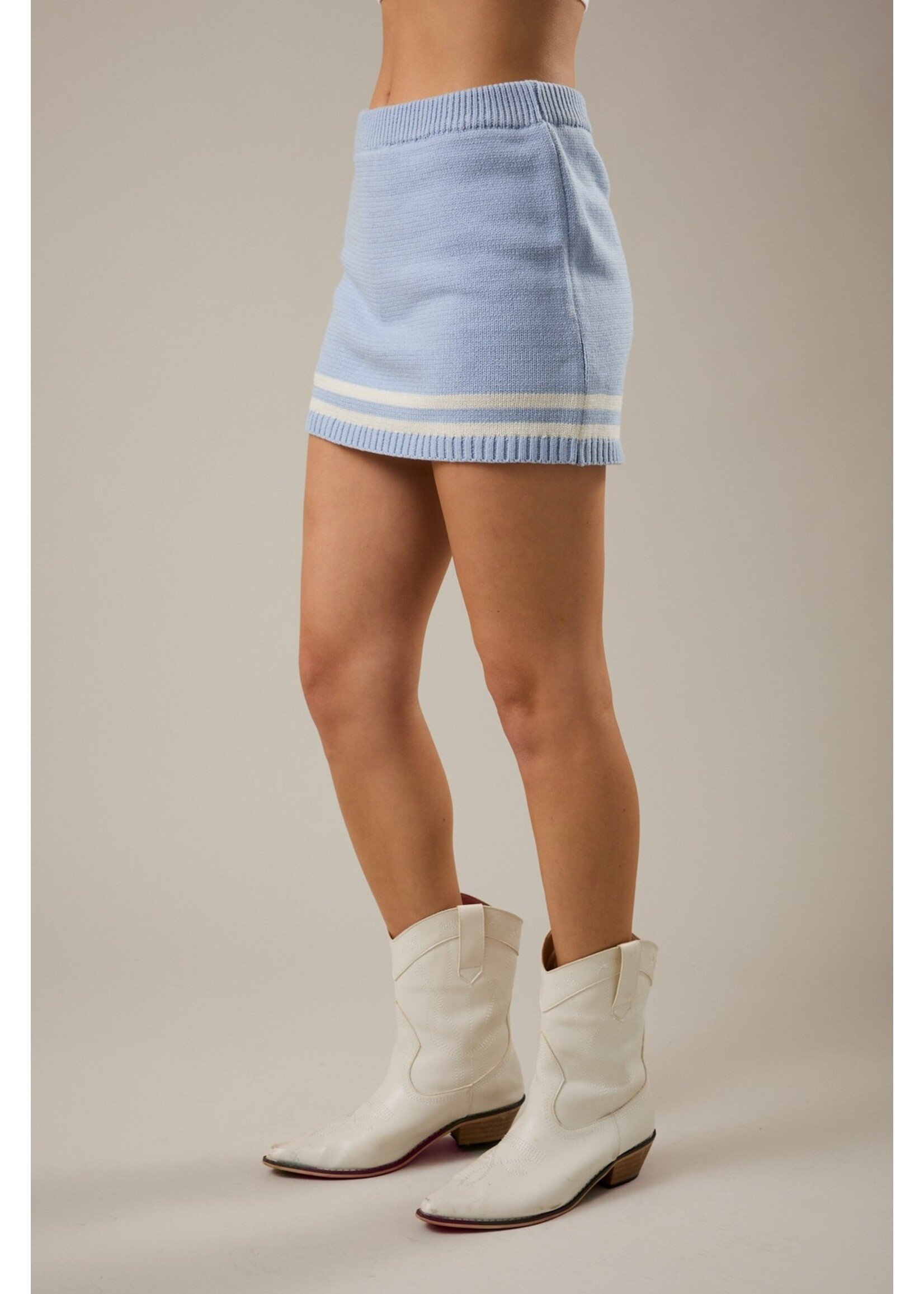 Le Lis Mid Waisted Striped Sweater Skort - IWS6328