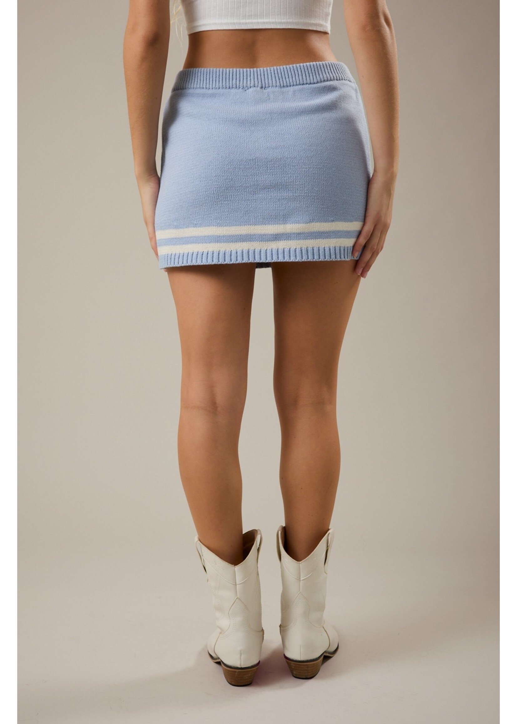 Le Lis Mid Waisted Striped Sweater Skort - IWS6328