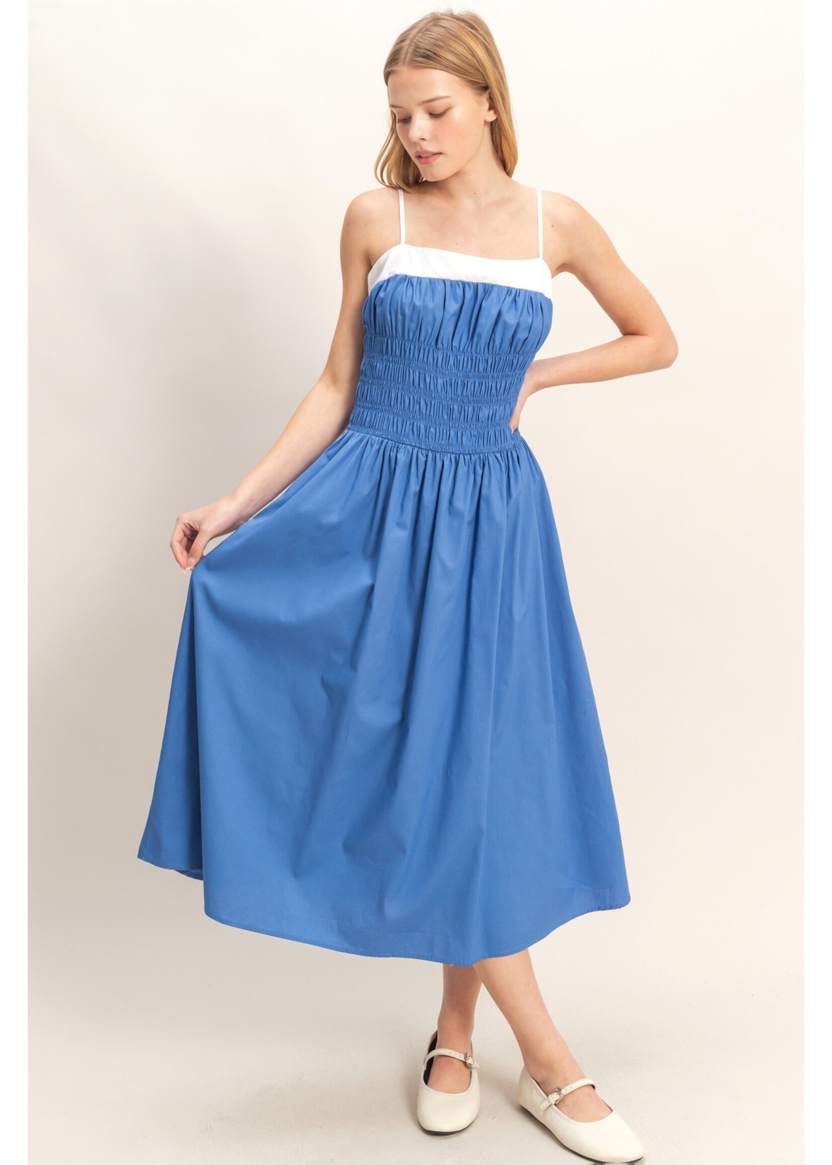 HYFVE Smocked Strapped Midi Dress - HF26A624