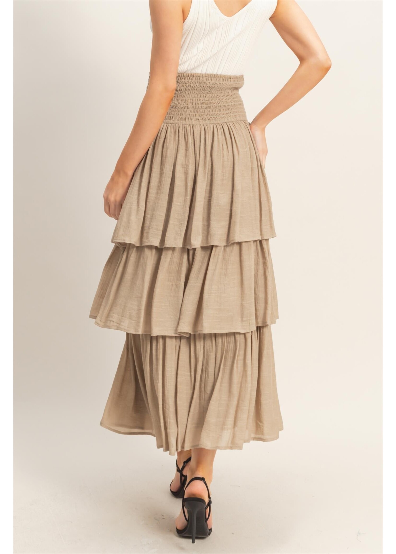 HYFVE Tiered Smocked Waist Skirt - HF26C188-D