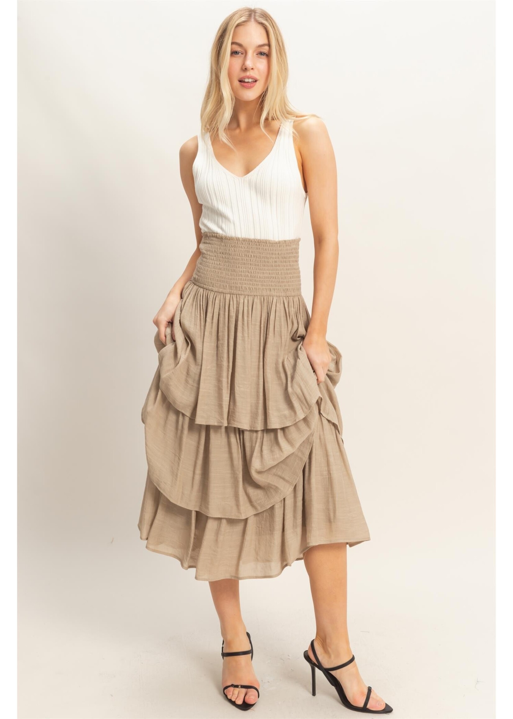 HYFVE Tiered Smocked Waist Skirt - HF26C188-D
