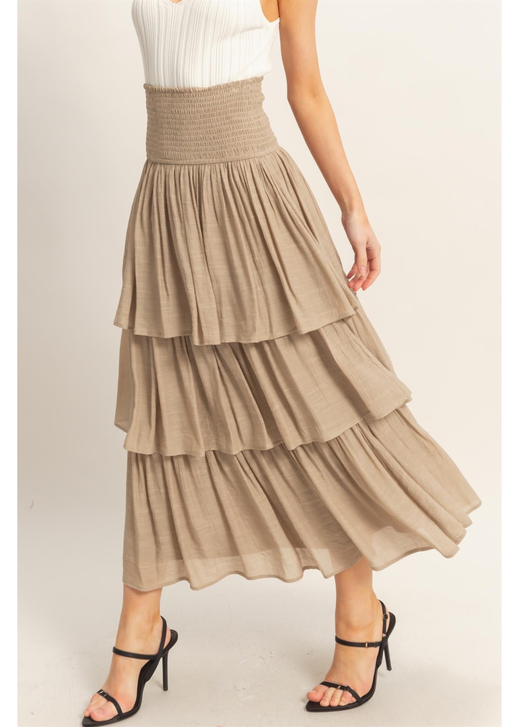 HYFVE Tiered Smocked Waist Skirt - HF26C188-D
