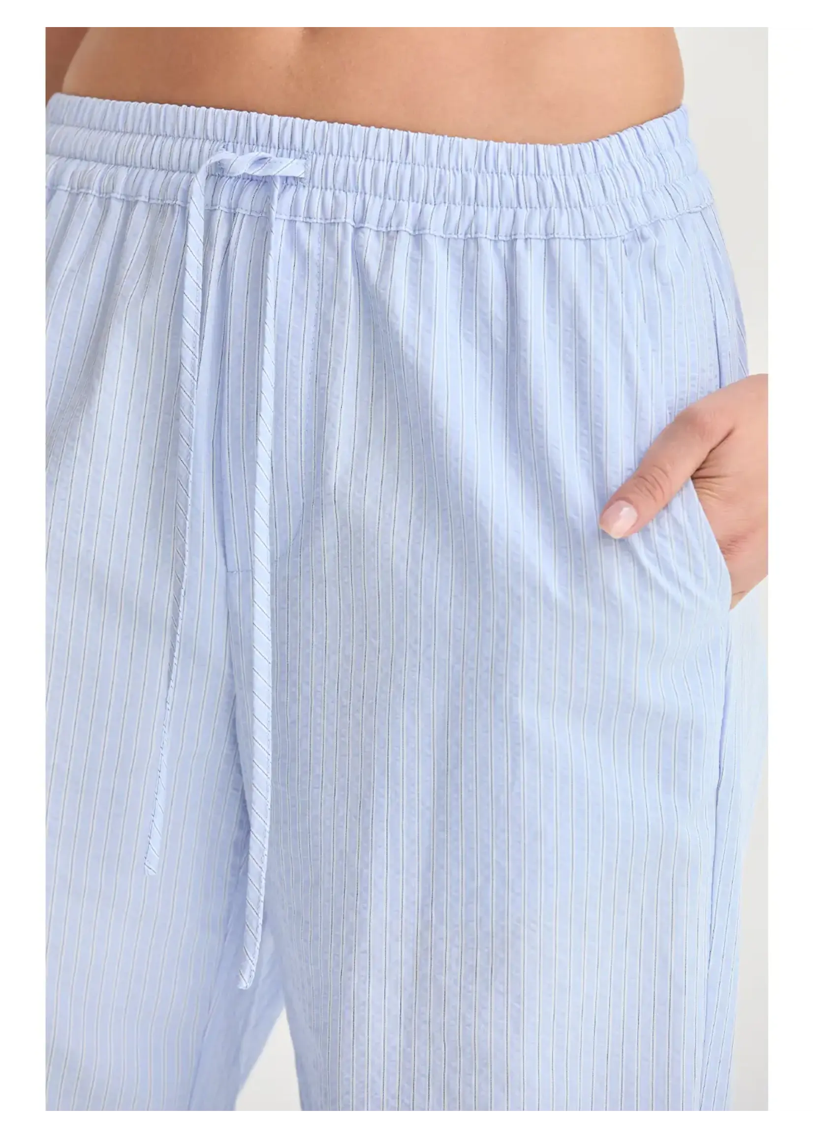 Crescent Deni Textured Striped Drawstring Pants - CP9716