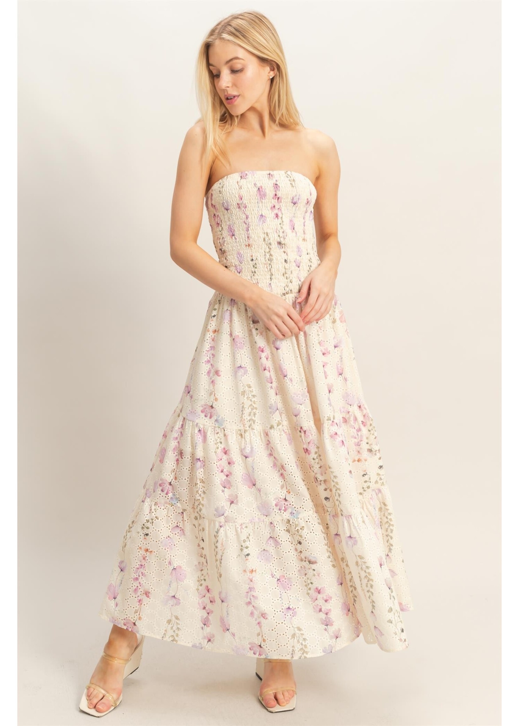 HYFVE Strapless Smocked Floral Dress - HF25E642-D