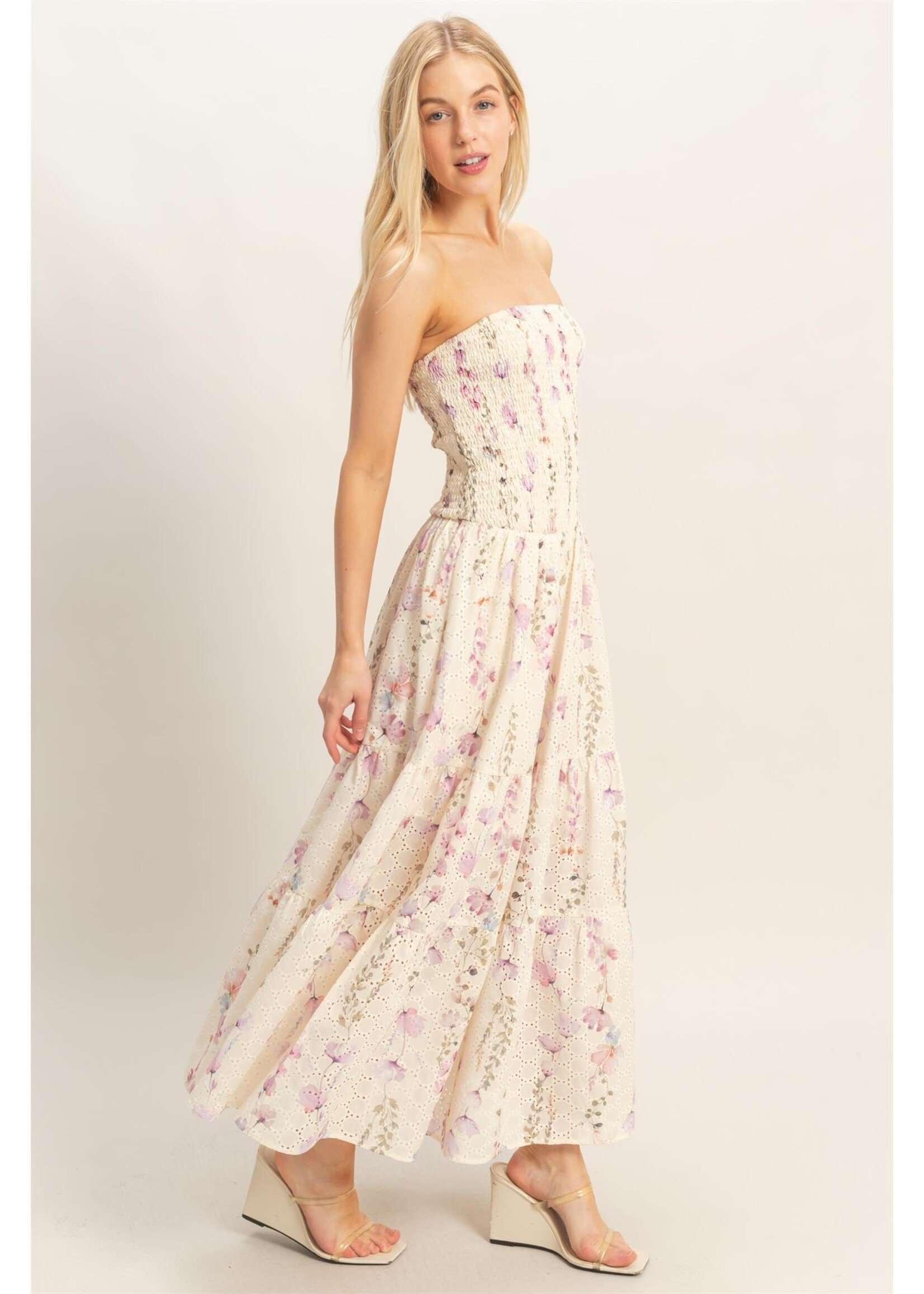 HYFVE Strapless Smocked Floral Dress - HF25E642-D