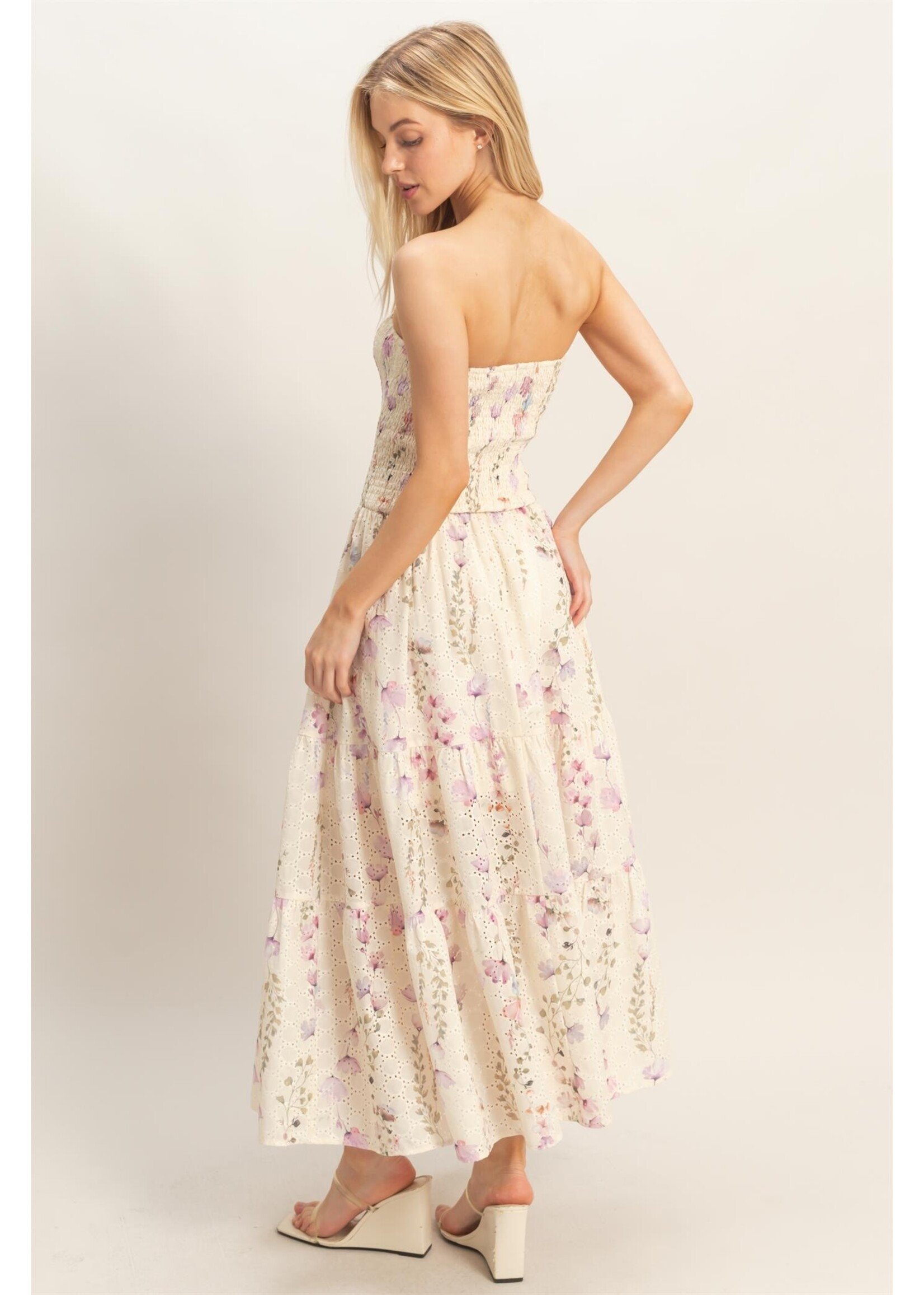 HYFVE Strapless Smocked Floral Dress - HF25E642-D