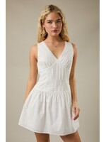 Le Lis V-Neckline Poplin Mini Dress with Trim Detail - PD7028