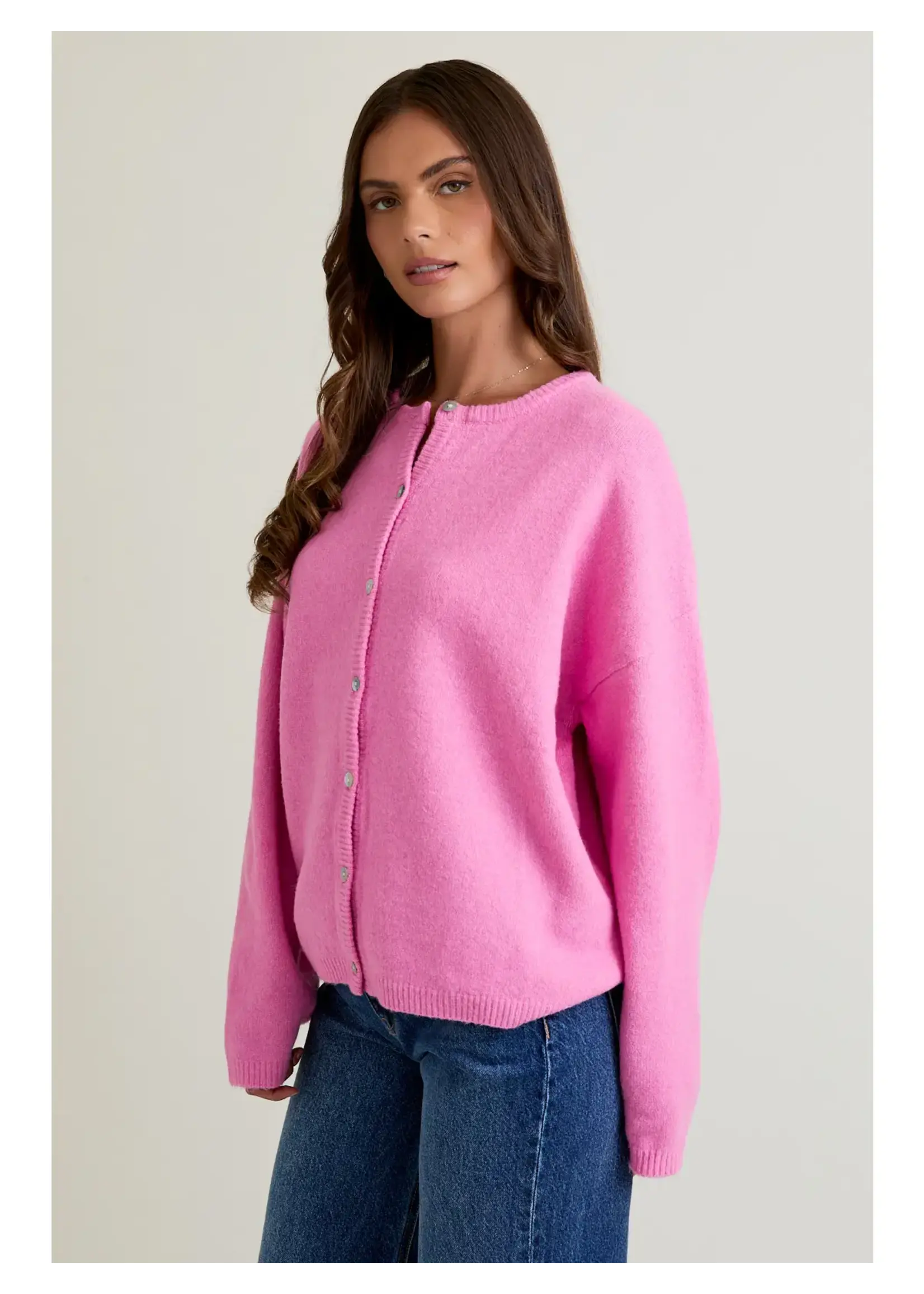 Le Lis Long Sleeve Crew Neck Sweater Cardigan - IWJ5904