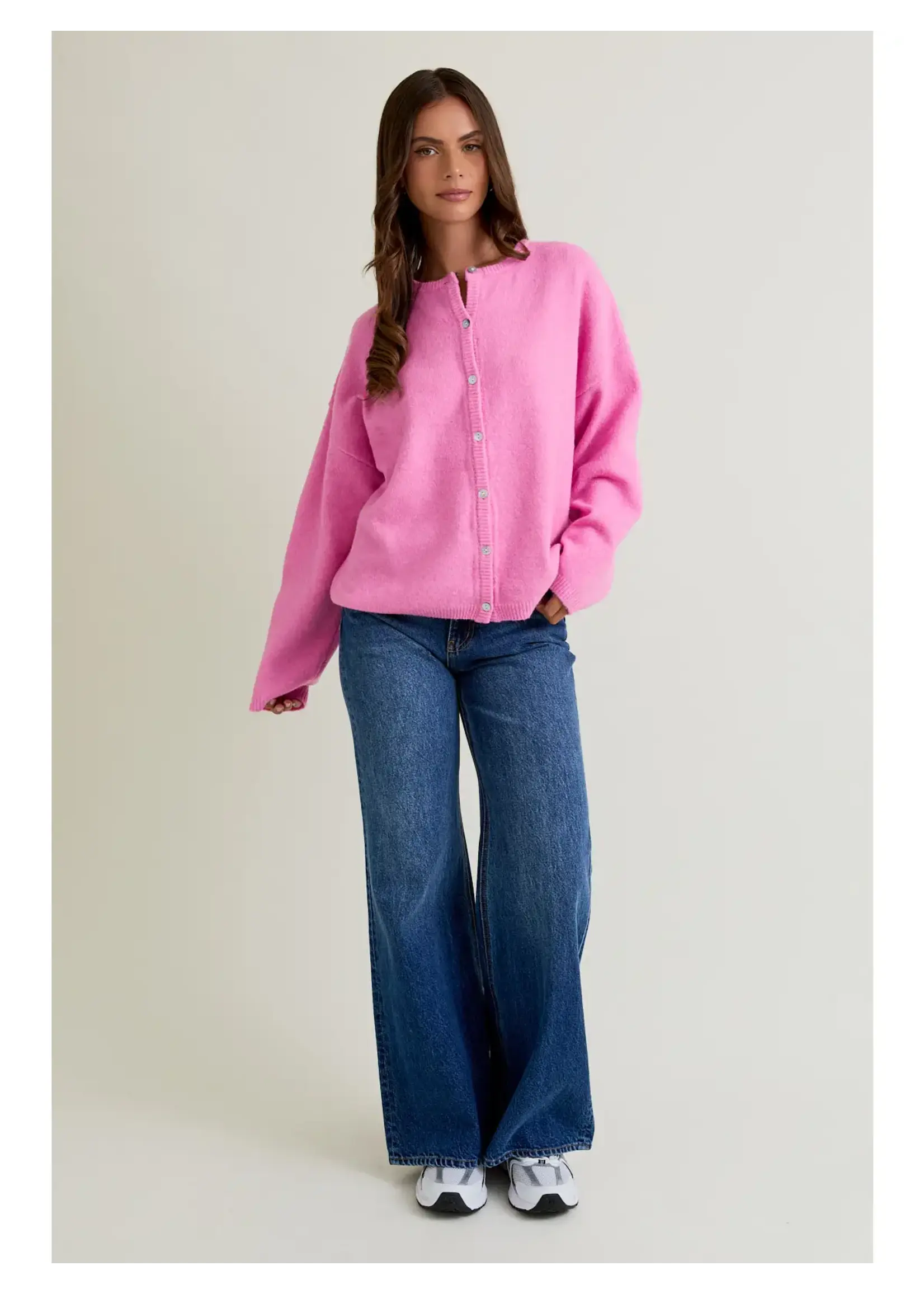 Le Lis Long Sleeve Crew Neck Sweater Cardigan - IWJ5904