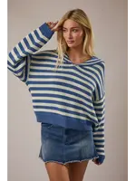 Le Lis Sailor Collar Stripe Sweater Top - SWT3505