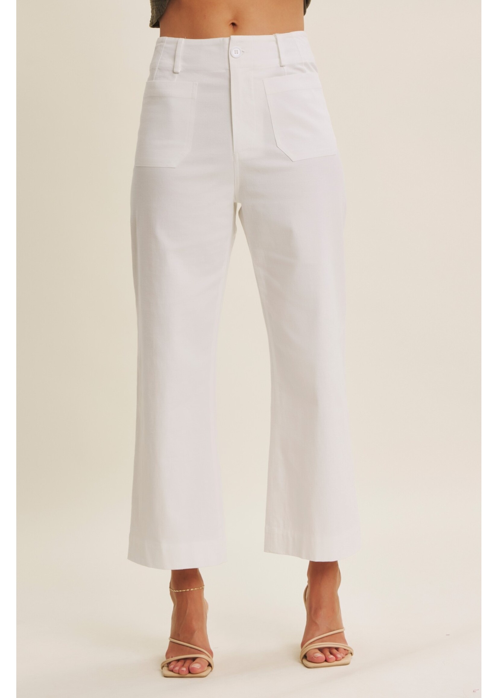 In February Seasonless Stretchy Cotton Linen Ankle Pants - 1667P