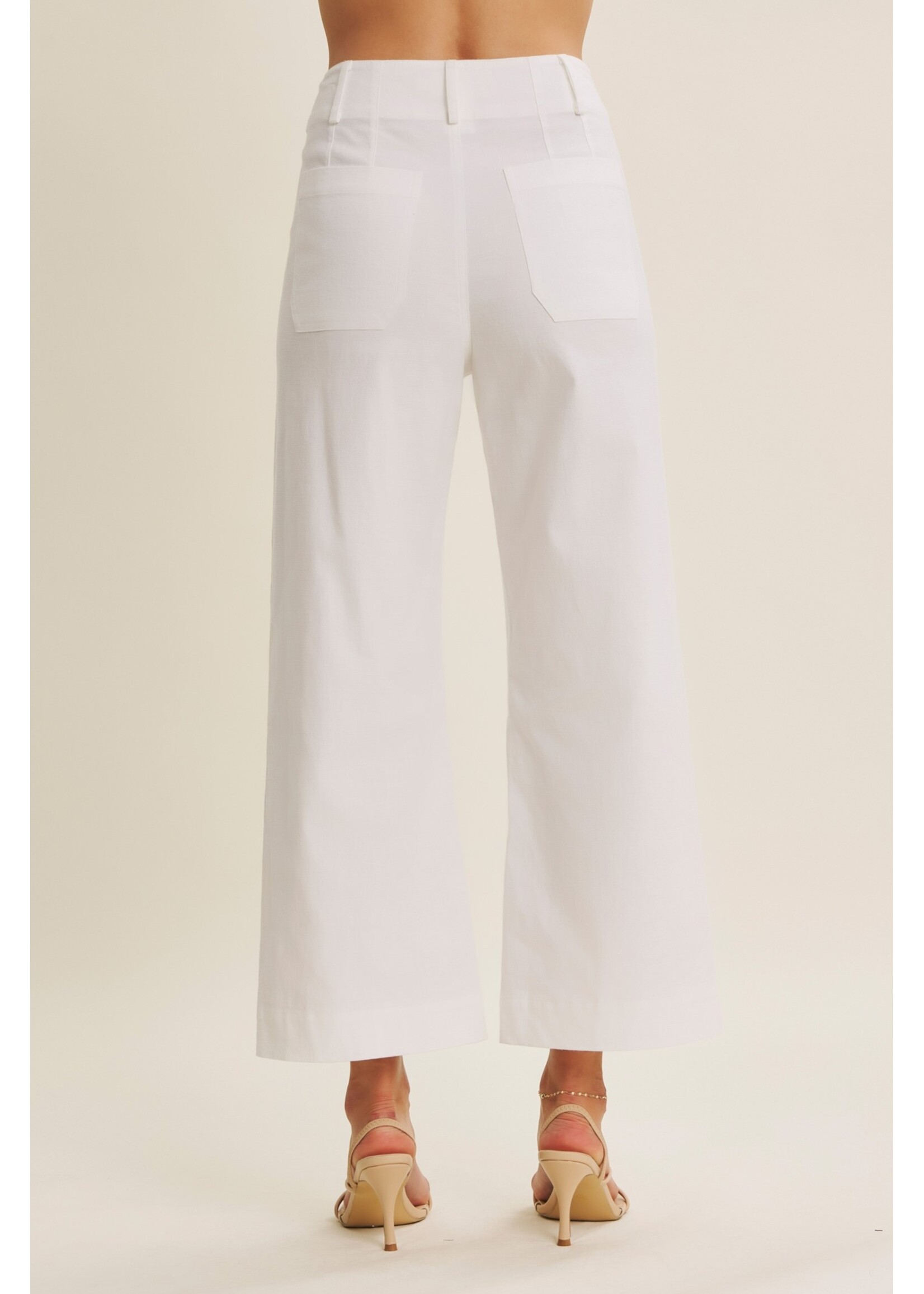 In February Seasonless Stretchy Cotton Linen Ankle Pants - 1667P